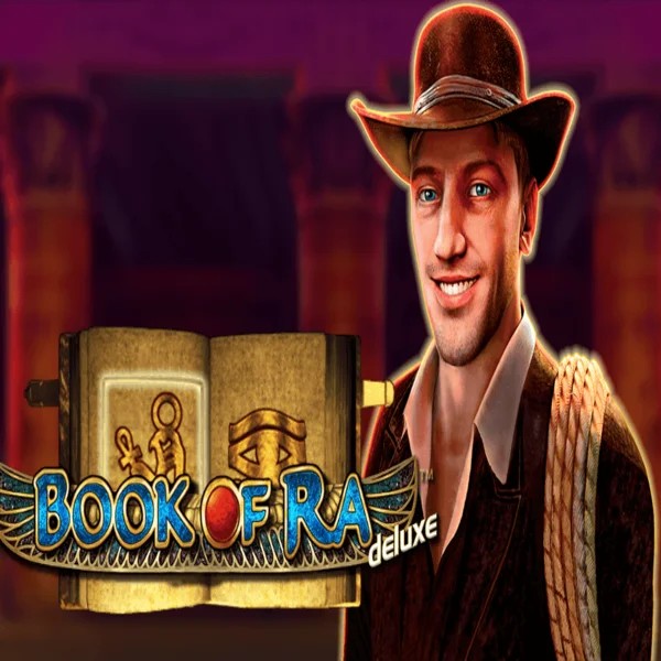 Book of Ra Deluxe online game logo by Novomatic on nordicbet-casino.fi